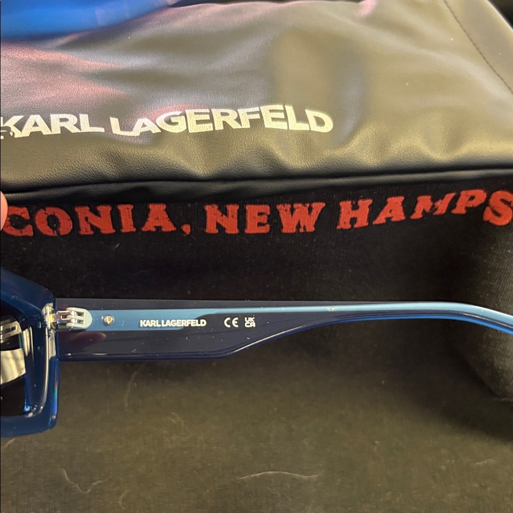 Karl Lagerfeld Translucent Blue Rectangular Sungl… - image 4